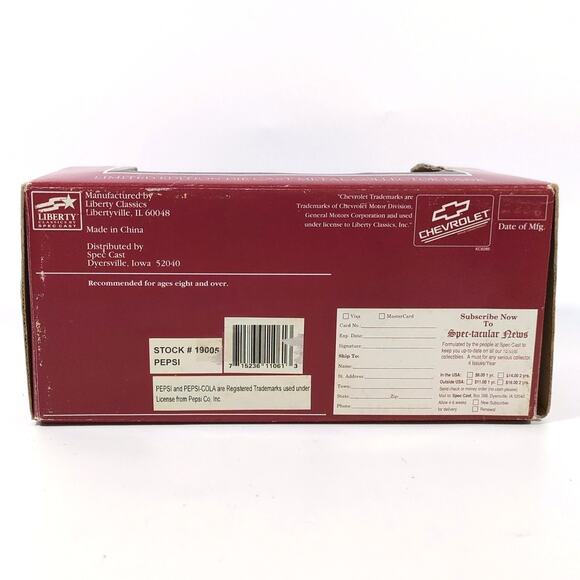 Liberty Classics 1928 Chevy Pepsi Delivery Van Metal Collector Bank Box Diecast - Picture 11 of 11